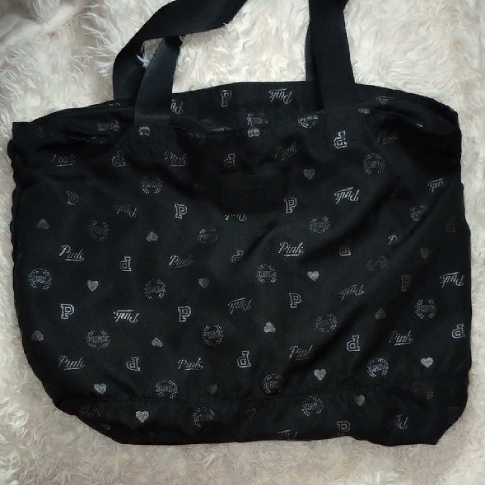 PINK Victoria's Secret Black Patterned Tote
